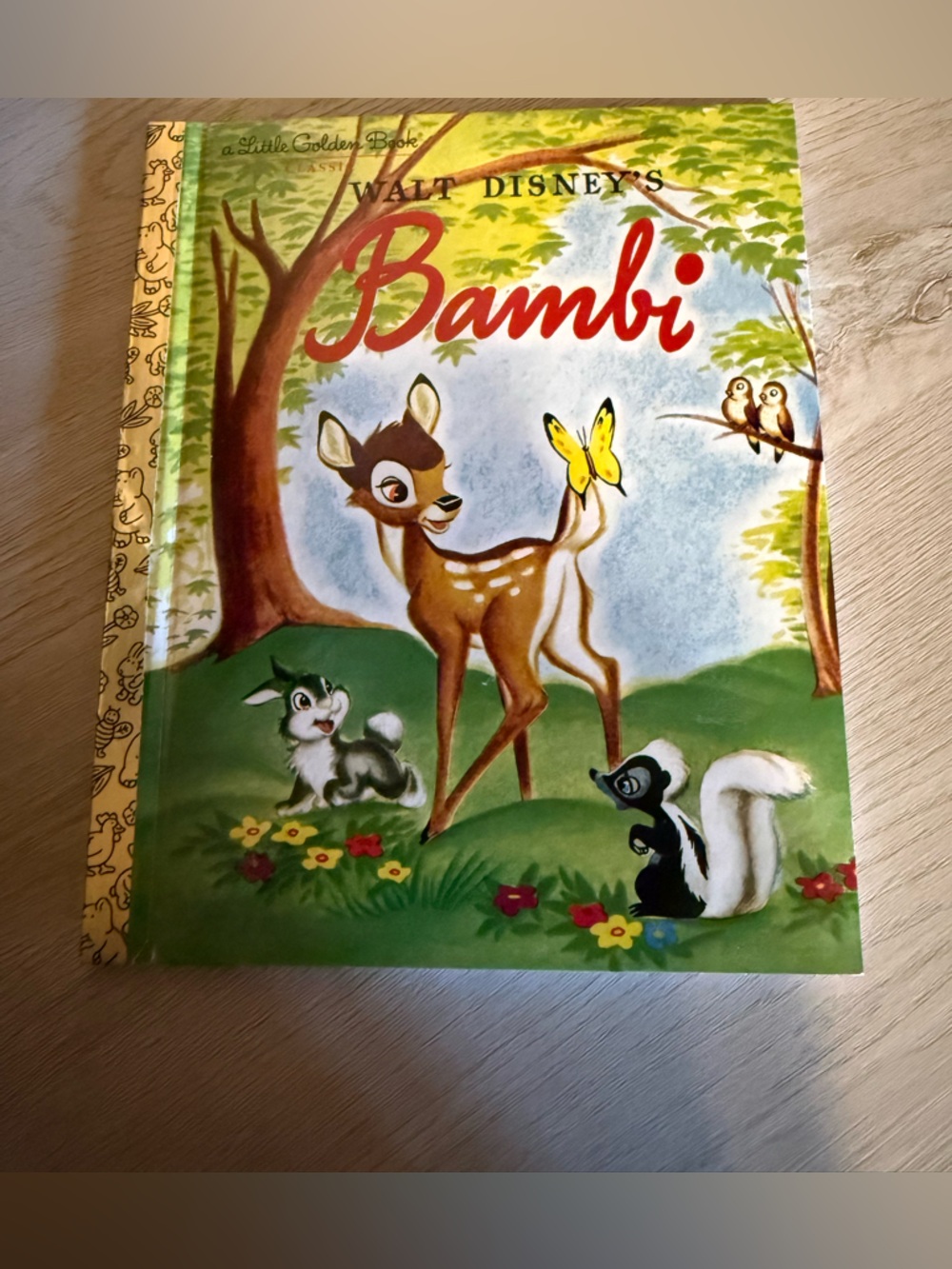 Disney Bambi Illustrated Cover - Brown, Green & Red